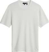 Theory Kolben Pacific Short Sleeve Textured Knit Sweater