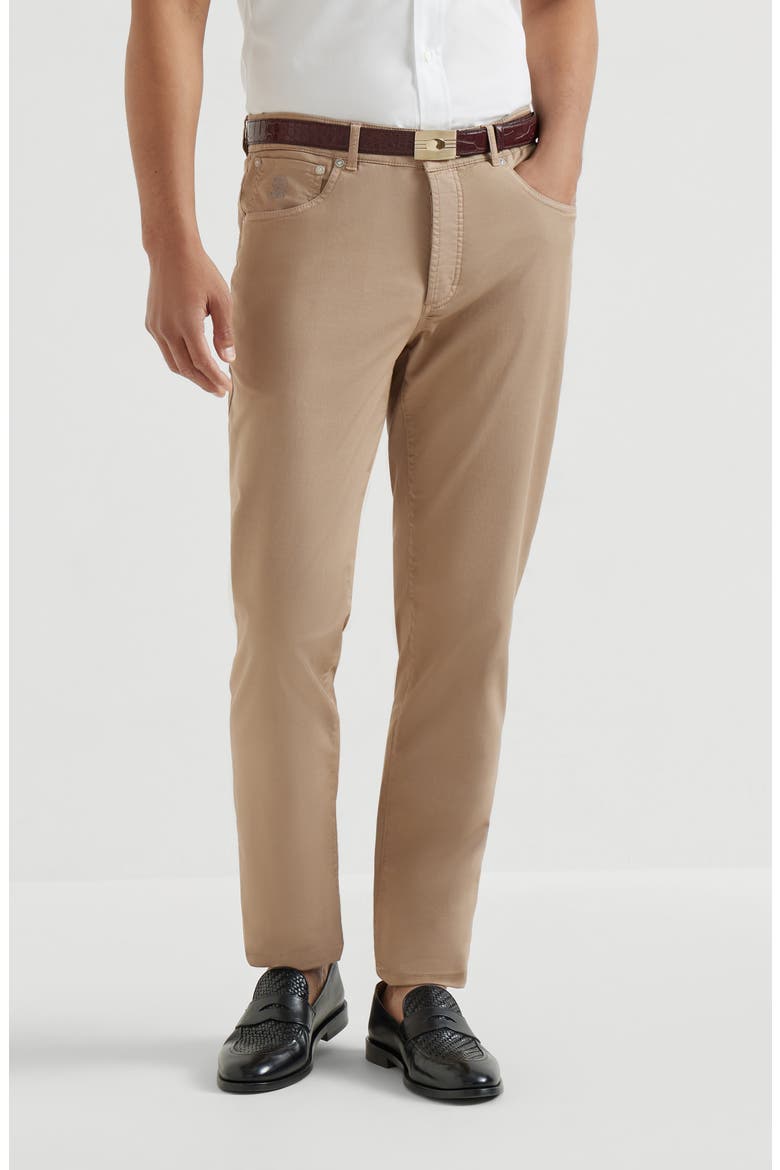 Comfort gabardine trousers, Main, color, Biscuit