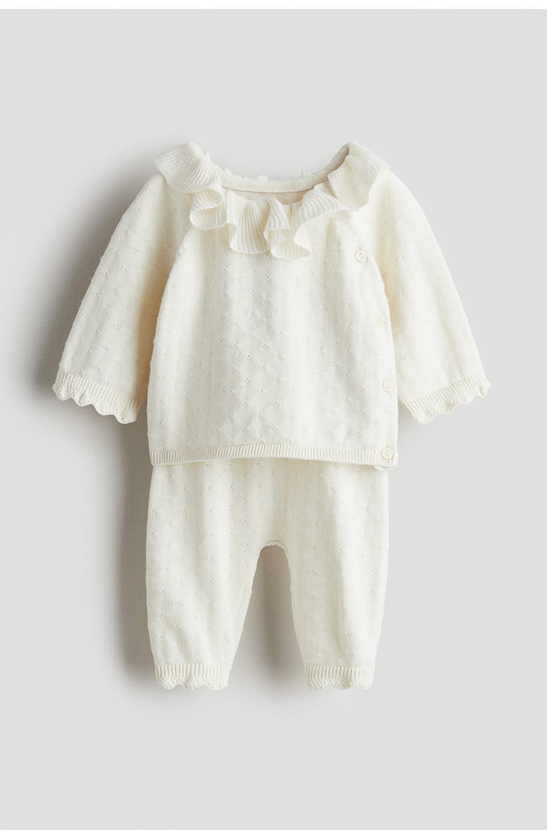 H&M 2-piece Pointelle-knit Set, Main, color, White