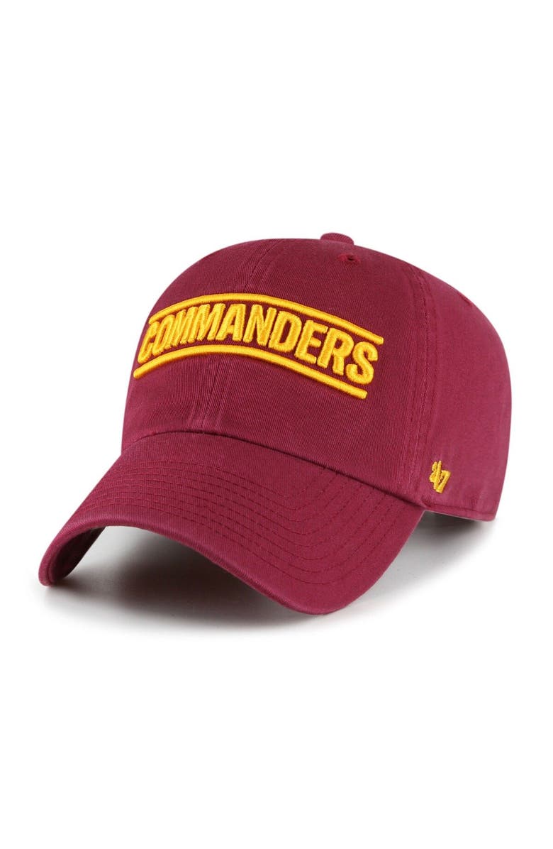 '47 Men's '47 Burgundy Washington Commanders Script Clean Up Adjustable Hat, Main, color, 