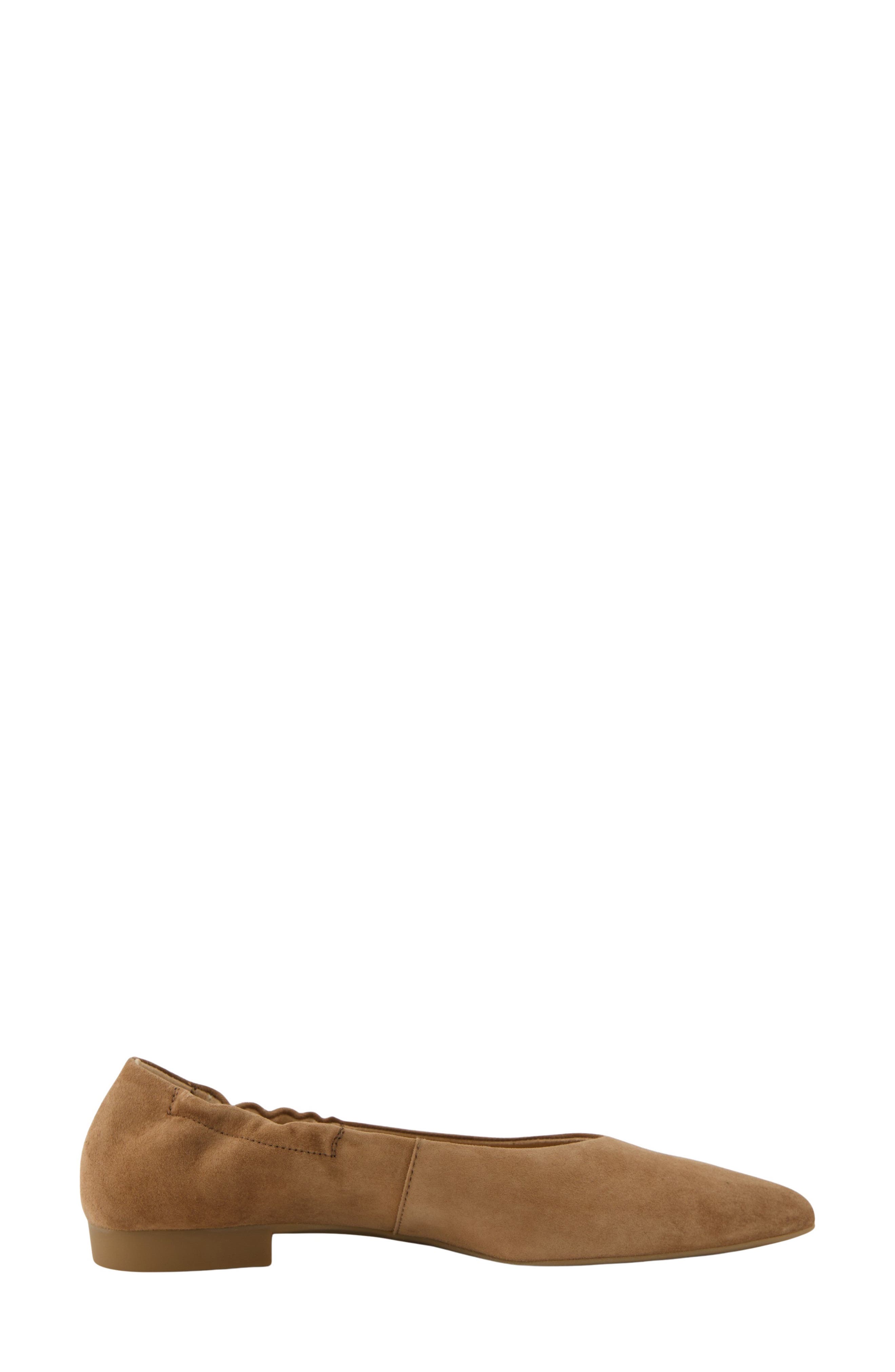 Elly Pointed Toe Flat, Alternate, color, NUT SUEDE