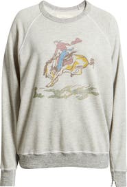 THE GREAT. College Raglan Sleeve Cotton Graphic Sweatshirt