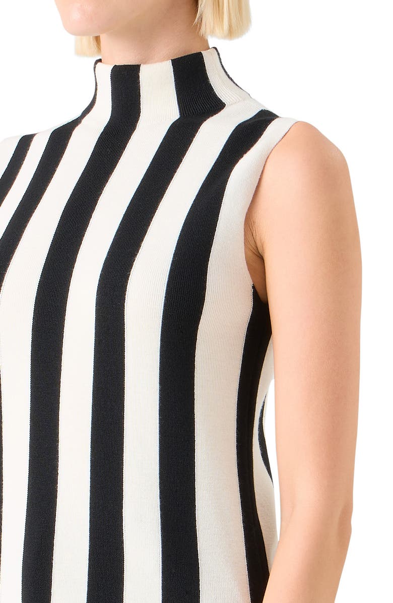 Akris punto Stripe Virgin Wool Knit Tank, Alternate, color, Black-Cream