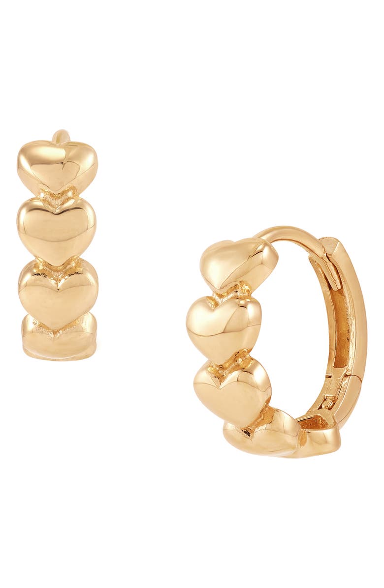 Frankie & Zoe 14K Gold Huggie Hoop Earrings, Main, color, Yellow Gold