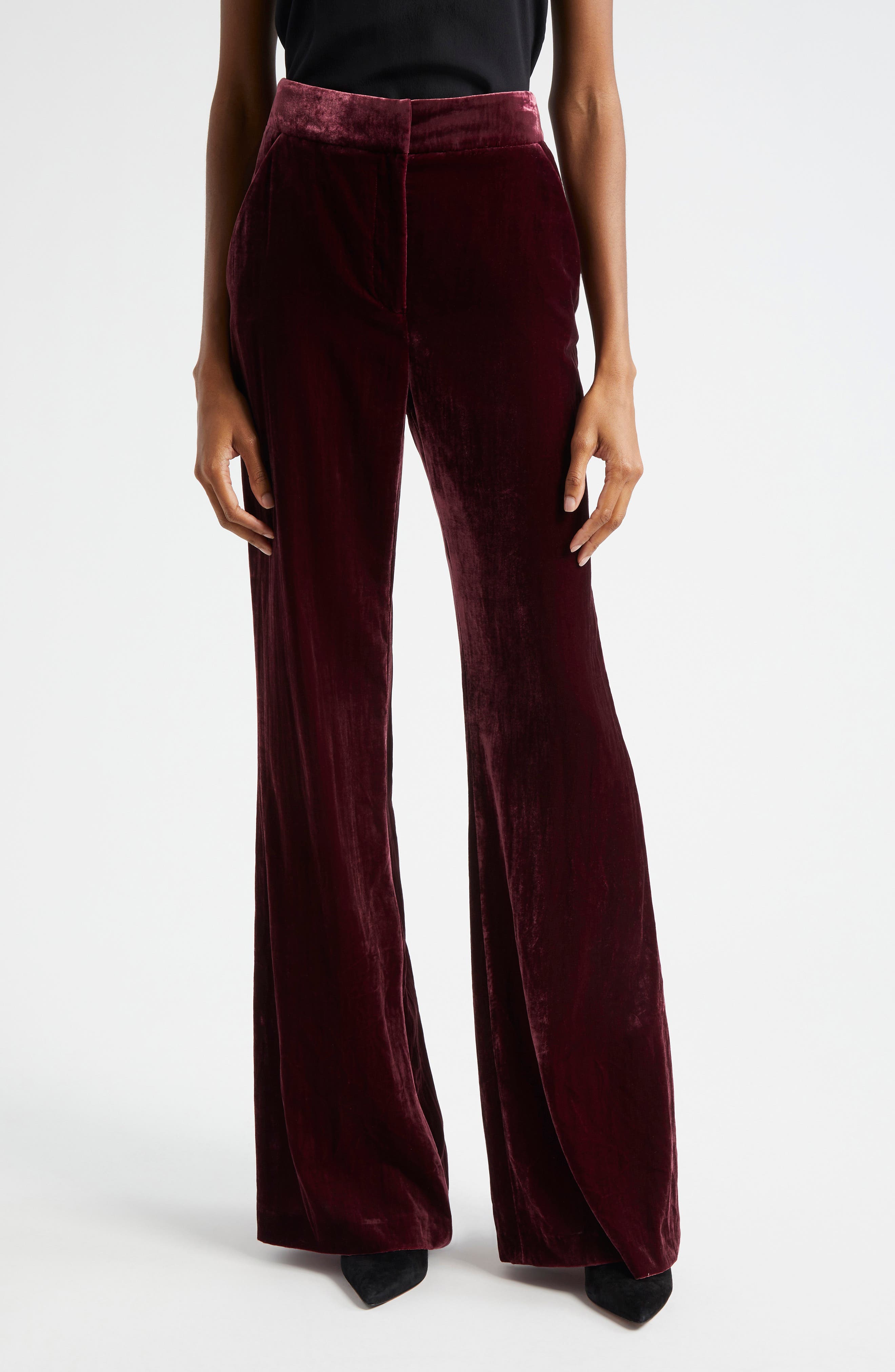 Veronica Beard Lebone Velvet Wide Leg Pants