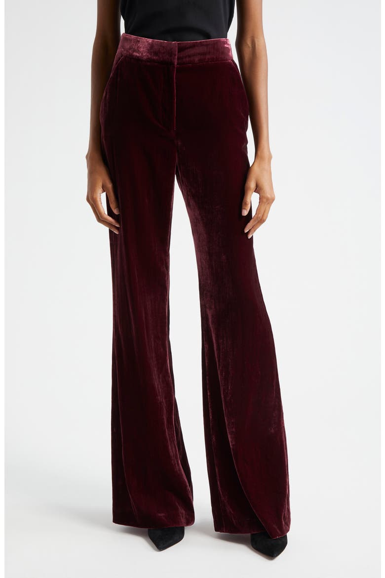 Lebone Velvet Wide Leg Pants, Main, color, WINE