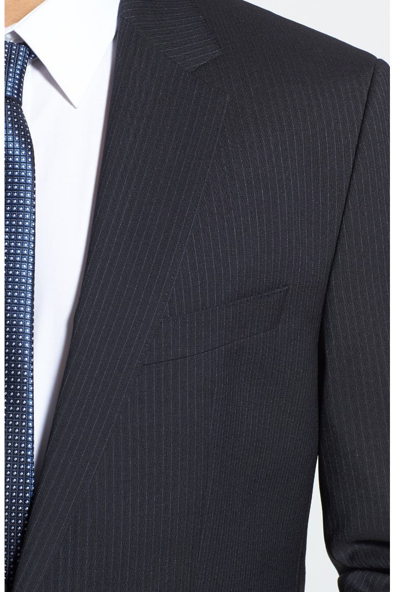 BOSS 'James/Sharp' Trim Fit Stripe Suit, Alternate, color, NAVY