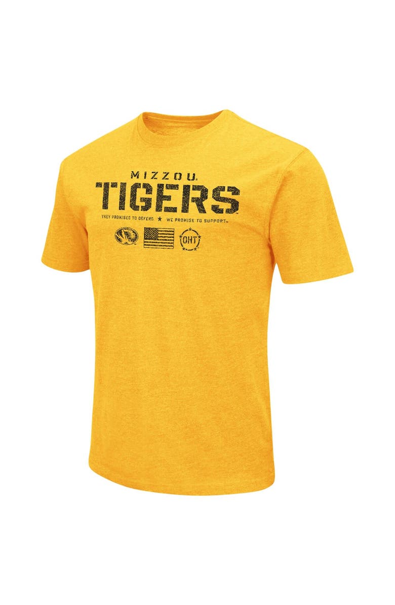 COLOSSEUM Men's Colosseum Gold Missouri Tigers OHT Military Appreciation Flag 2.0 T-Shirt, Alternate, color,