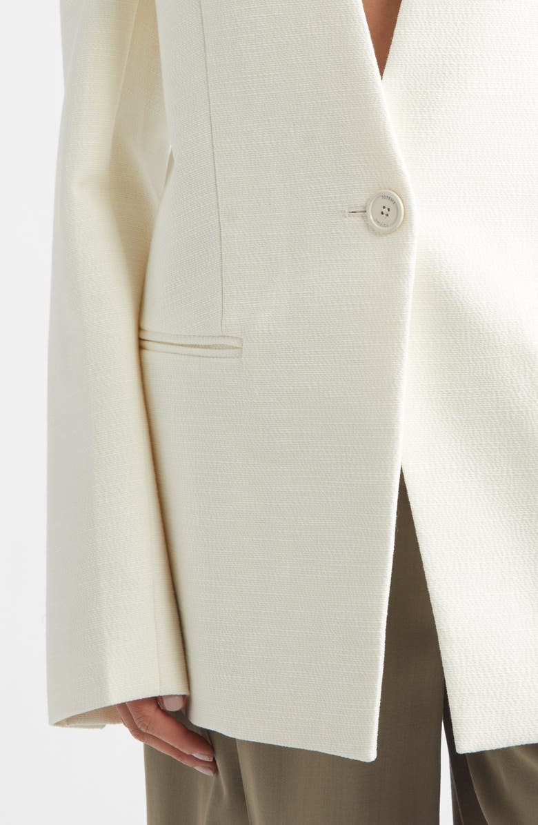 TOTEME Basket Weave Blazer, Alternate, color, Ecru