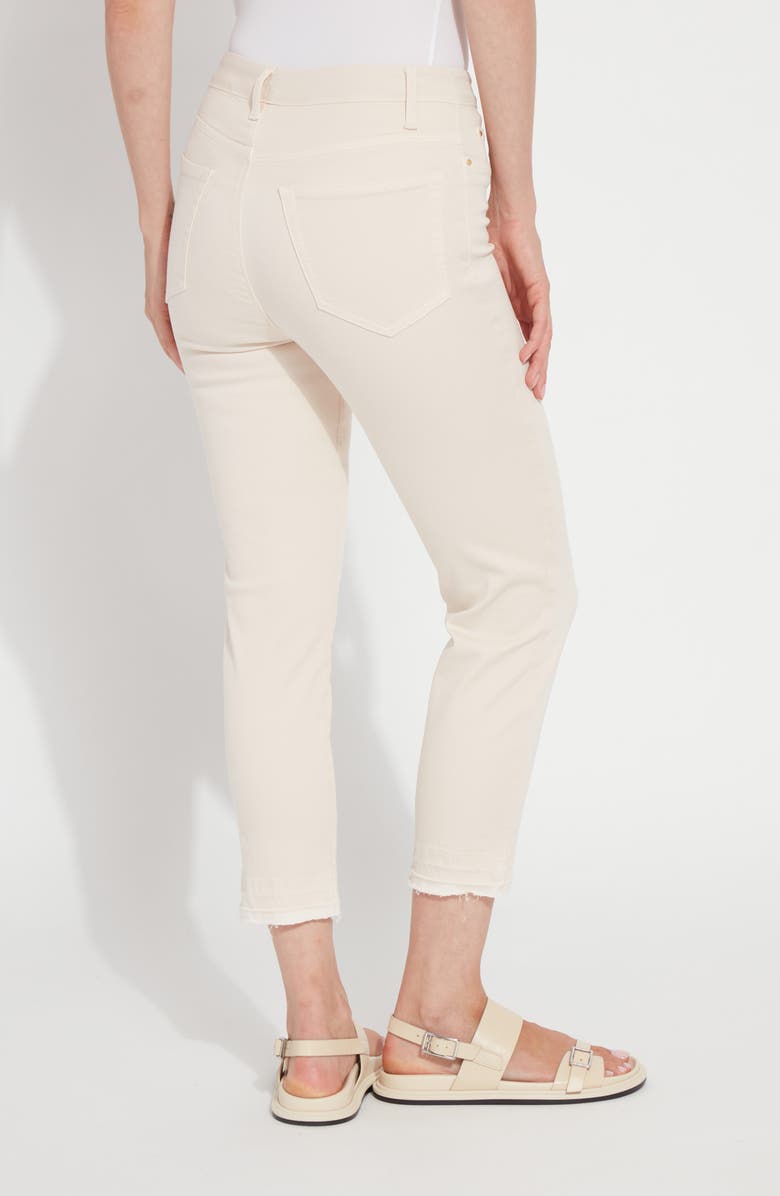 Lysse Toothpick High Waist Released Raw Hem Crop Skinny Jeans, Alternate, color, Sugar
