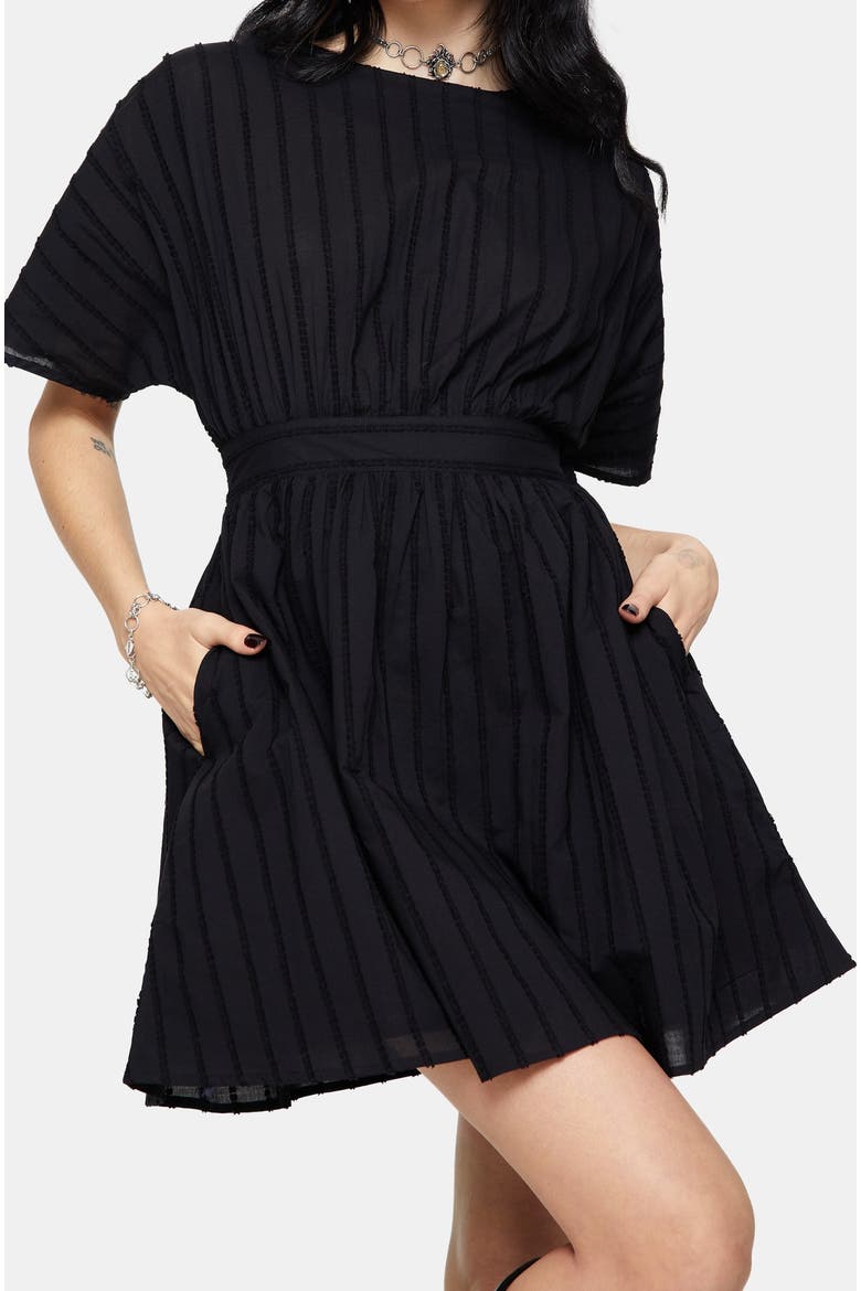 Blythe Tie Back Mini Dress, Alternate, color, Black