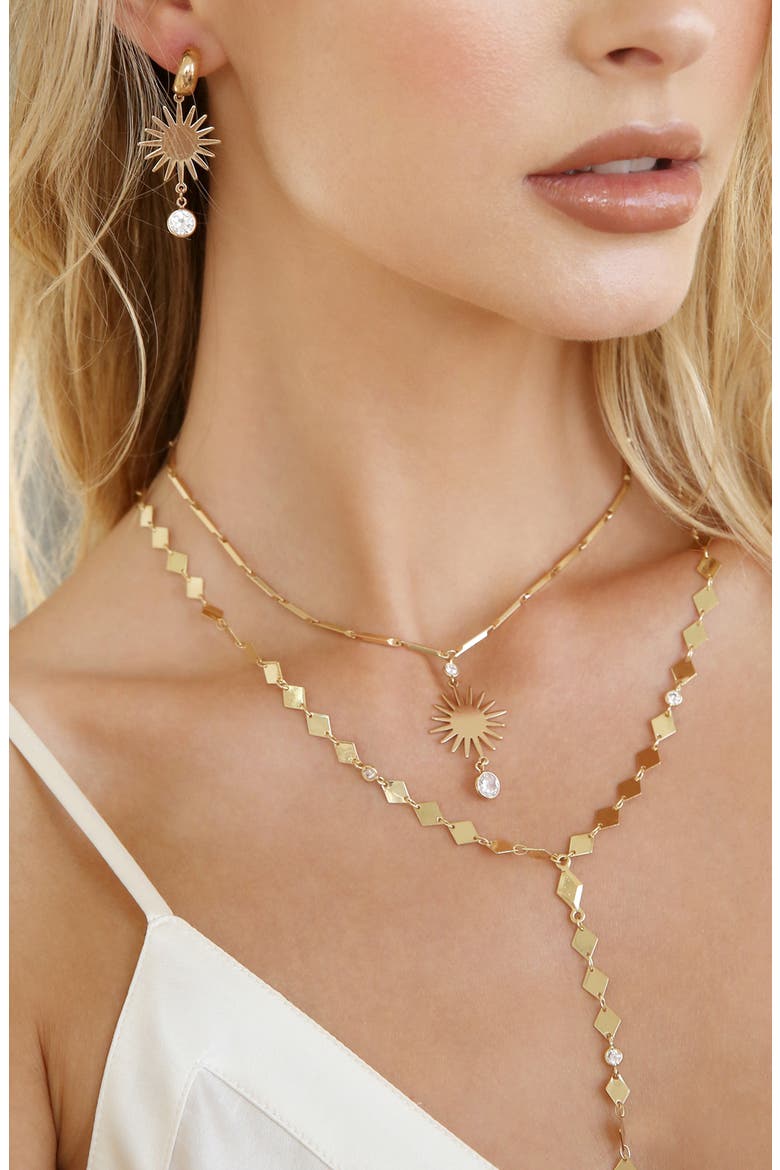 Starburst Pendant Necklace, Alternate, color, GOLD