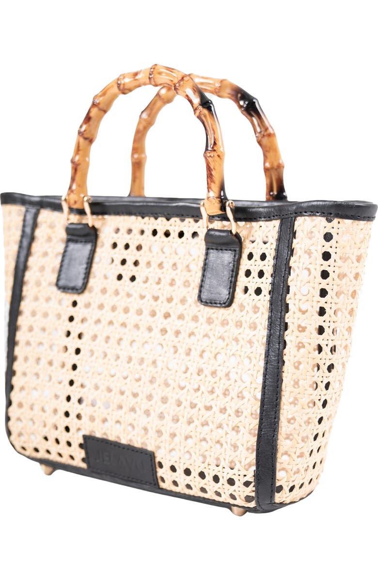 Jelavu Bristol Woven Cane Tote Bag, Alternate, color, Black