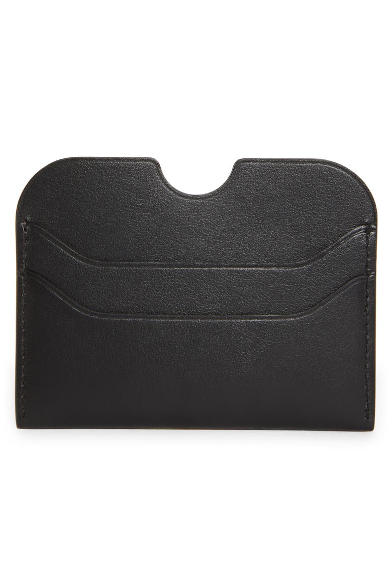 Large Elmas Leather Card Holder, Alternate, color, BLACK