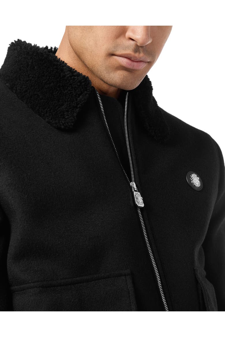 Shearling  Wool Jacket Men, Alternate, color, black