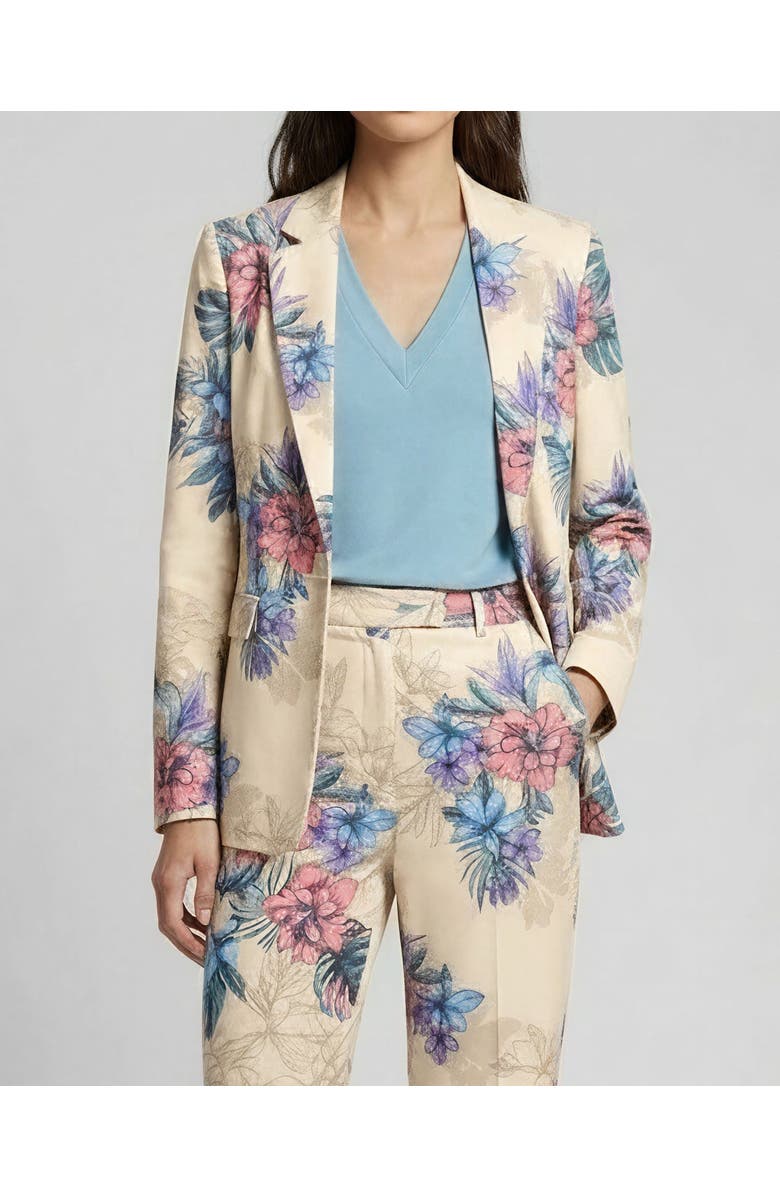 Lords of Harlech Exotic Floral Womens Tailored Blazer, Alternate, color, Exotic Floral Neutral