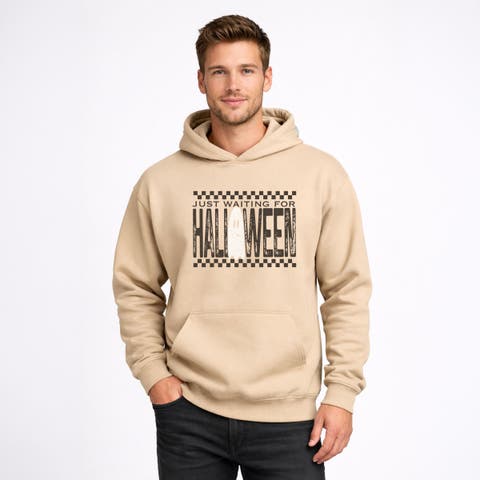 Just Waiting For Halloween Checkered Hoodie