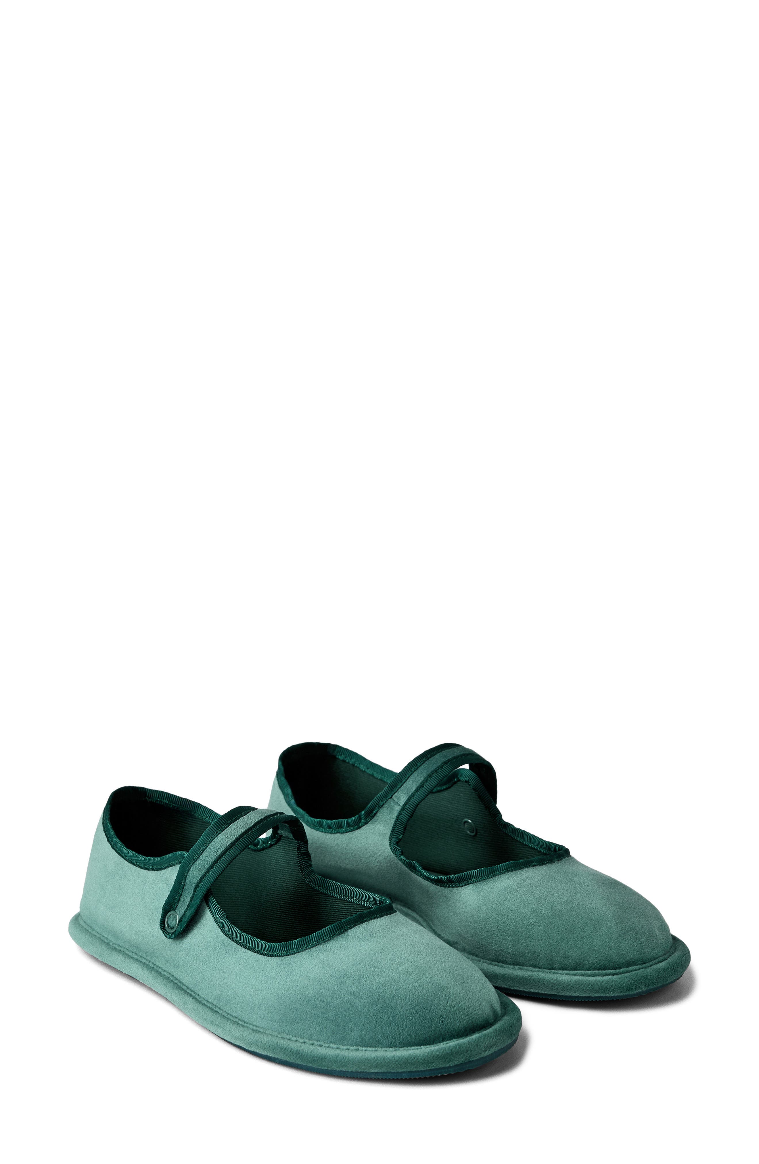 MANGO Snap Strap Velour Ballet Flat, Main, color, 