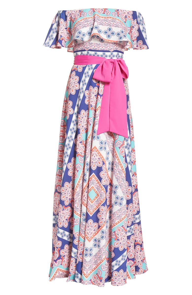 Eliza J Off the Shoulder Maxi Dress, Alternate, color,