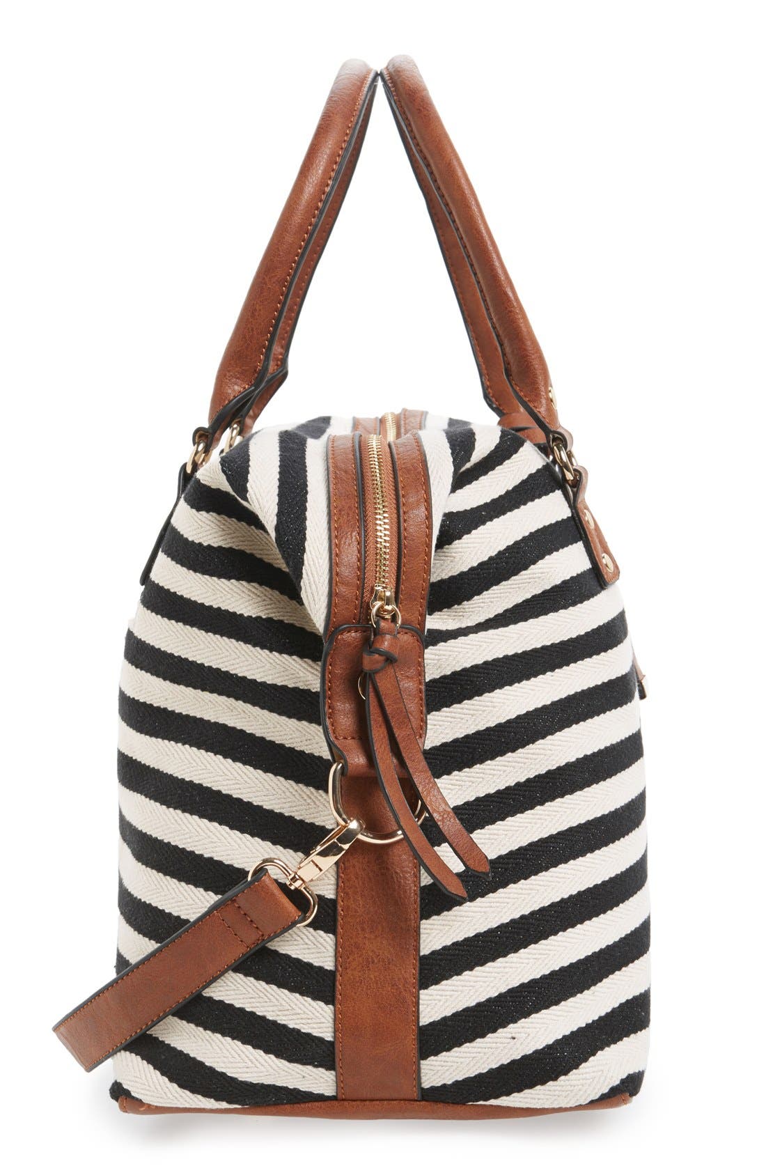 Sole Society 'Leighton' Stripe Duffel Bag, Alternate, color, 