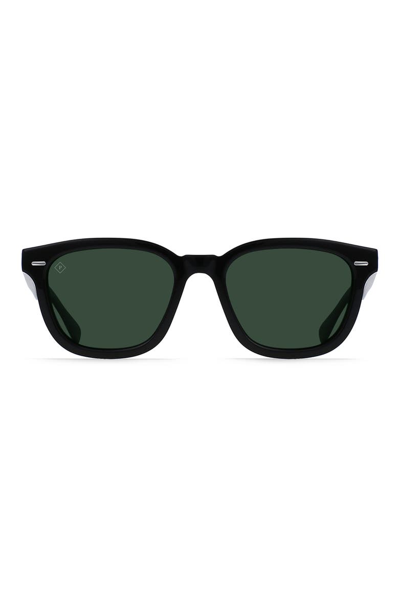 Myles Polarized Round Sunglasses, Main, color, RECYCLED BLACK/ GREEN POLAR