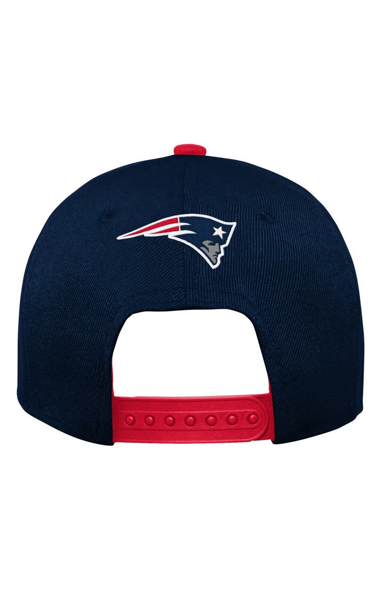 Outerstuff Youth Navy New England Patriots On Trend Precurved A-Frame Snapback Hat, Alternate, color, Navy