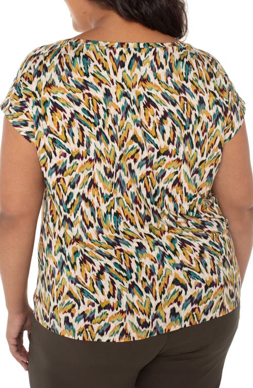 Liverpool Los Angeles Abstract Animal Print Jersey Knit Top In Multi
