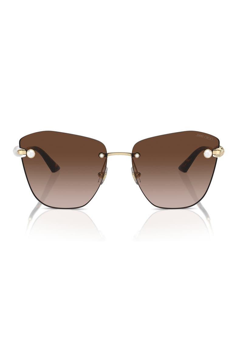59mm Gradient Butterfly Sunglasses, Main, color, PALE GOLD / GRADIENT BROWN