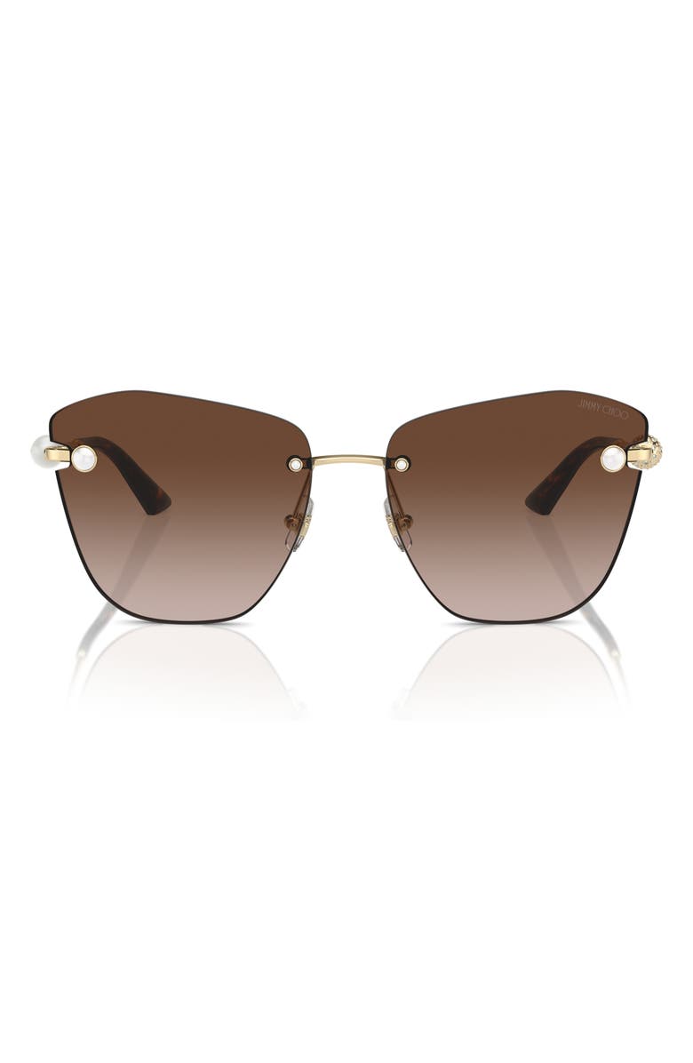 Jimmy Choo 59mm Gradient Butterfly Sunglasses, Main, color, Pale Gold / Gradient Brown