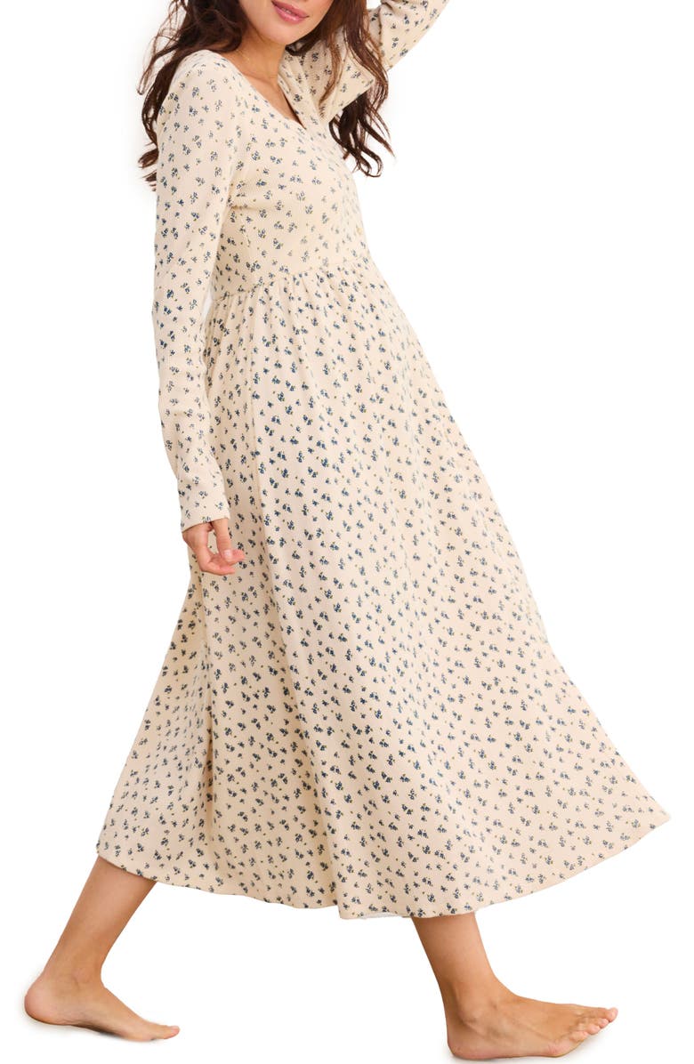 HATCH The Printed Waffle Nursing Dress, Alternate, color, Forget Me Not Floral