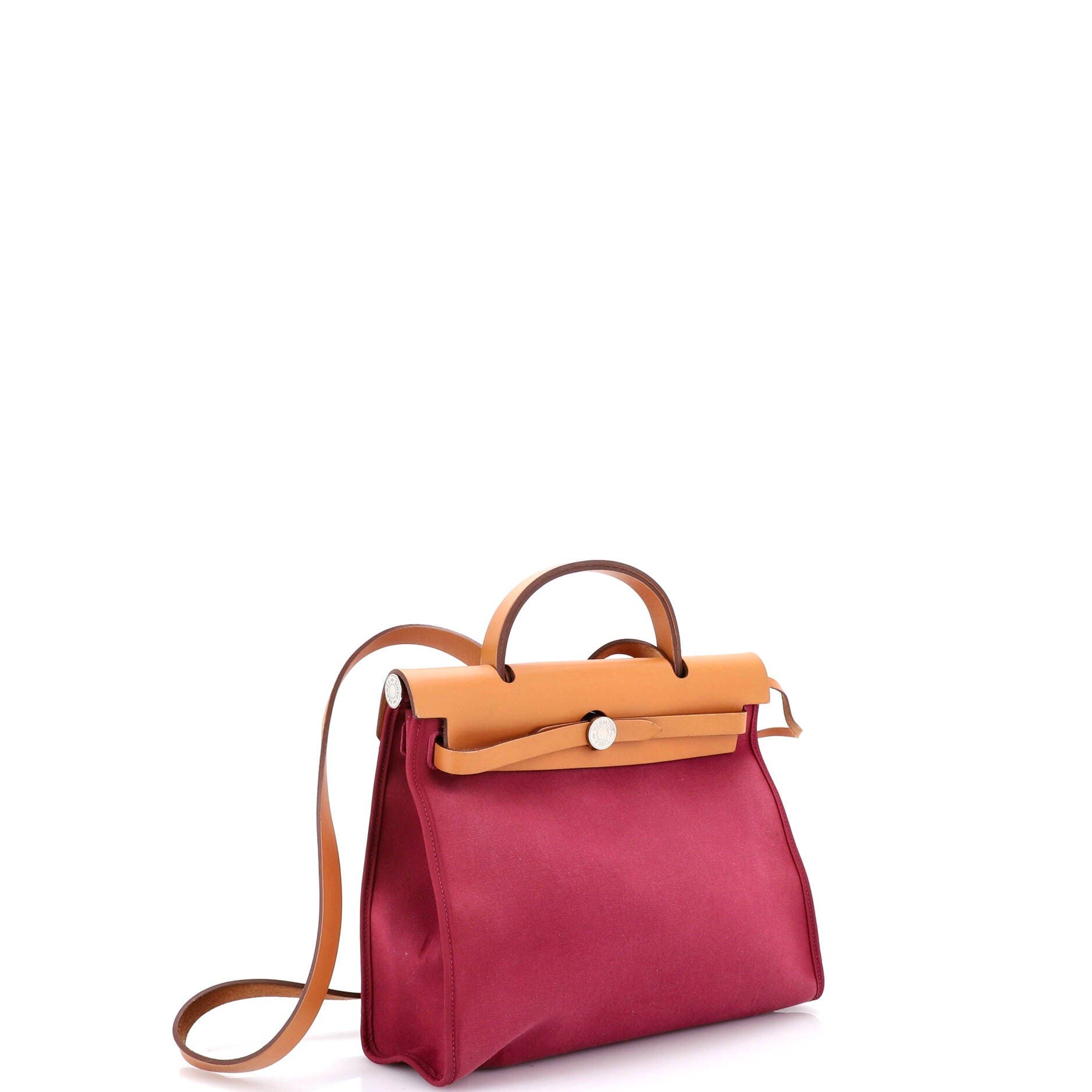 Pre-Owned Hermes Herbag Zip Leather and Toile 31, Alternate, color, Tosca