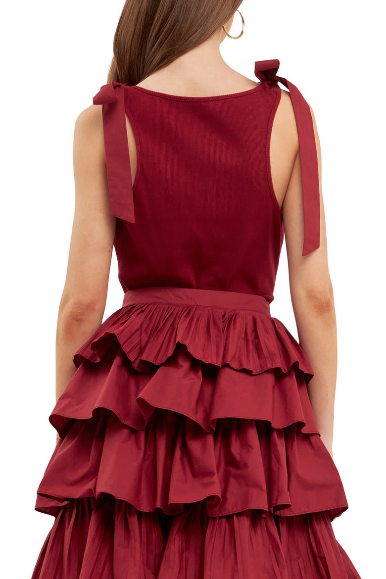 Shoulder Tie Rib Henley Tank, Alternate, color, BURGUNDY