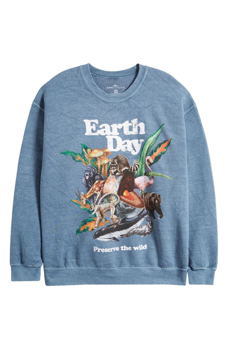 ALPHA COLLECTIVE Earth Day Graphic Crewneck Sweatshirt, Alternate, color,