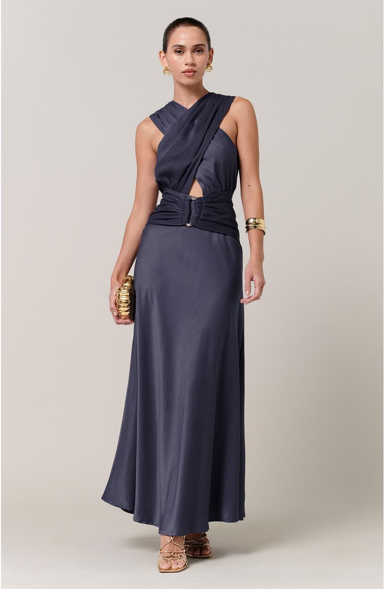 SAVEL Clover Midi Dress, Main, color, Petrol Blue