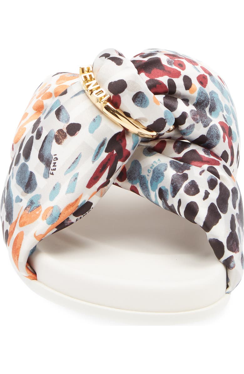 Fendi Feel Knotted Slide Sandal, Alternate, color, White