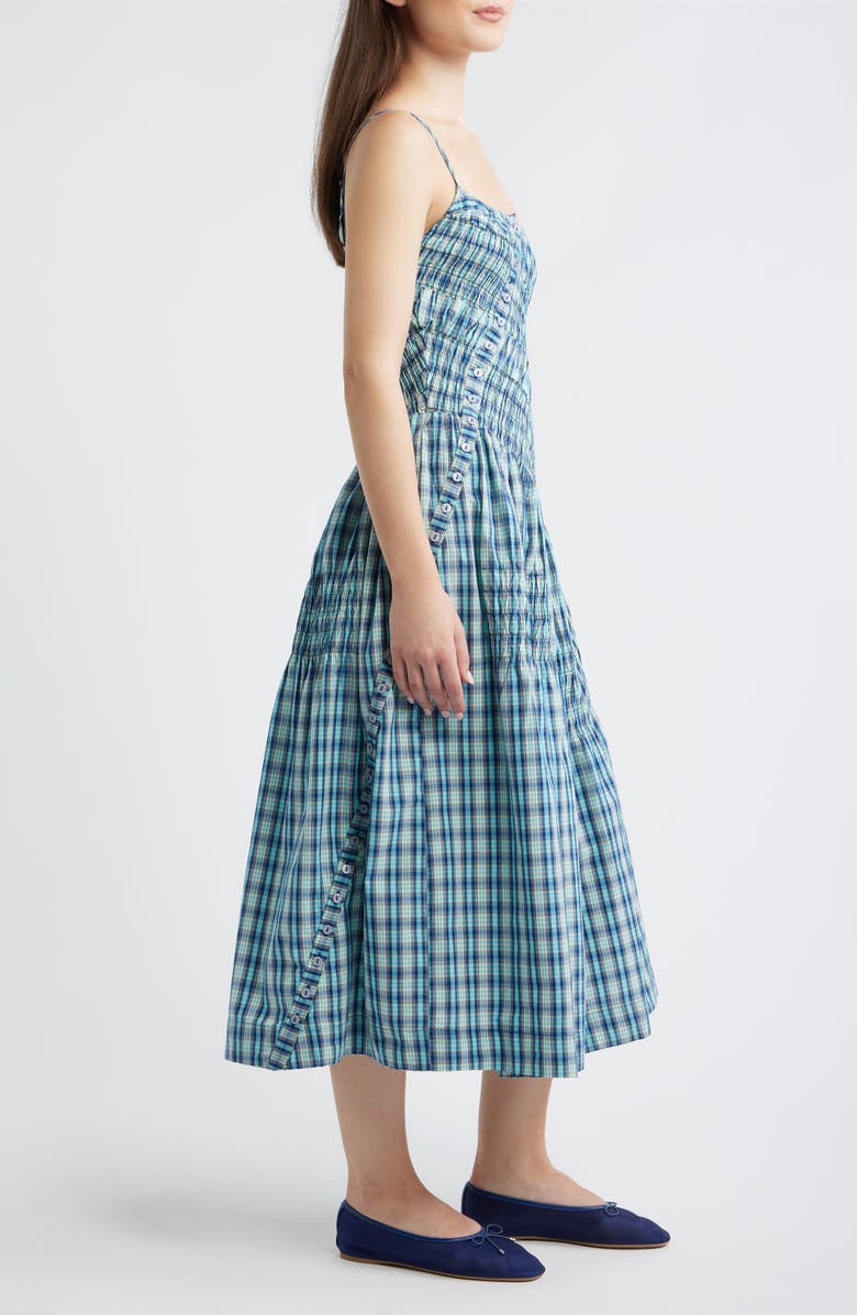 Damson Madder Lyra Check Sleeveless Midi Dress, Alternate, color, Blue
