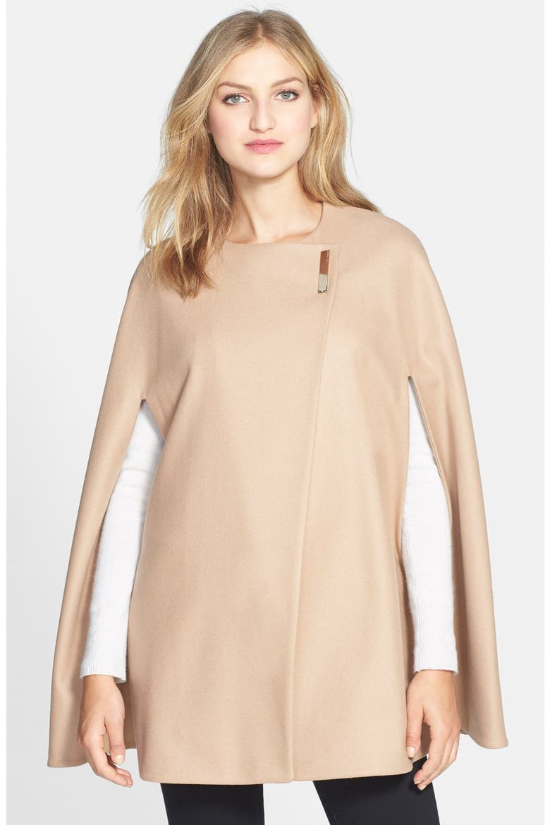 'Minimalist' Wool Blend Cape, Main, color, TAUPE
