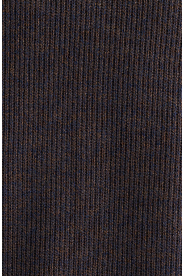 Marled Rib Knit Zip Jacket, Alternate, color, NAVY/ BROWN