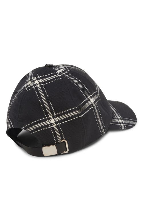 Alexander Mcqueen Check Logo Plate Baseball Cap In Black/ivory