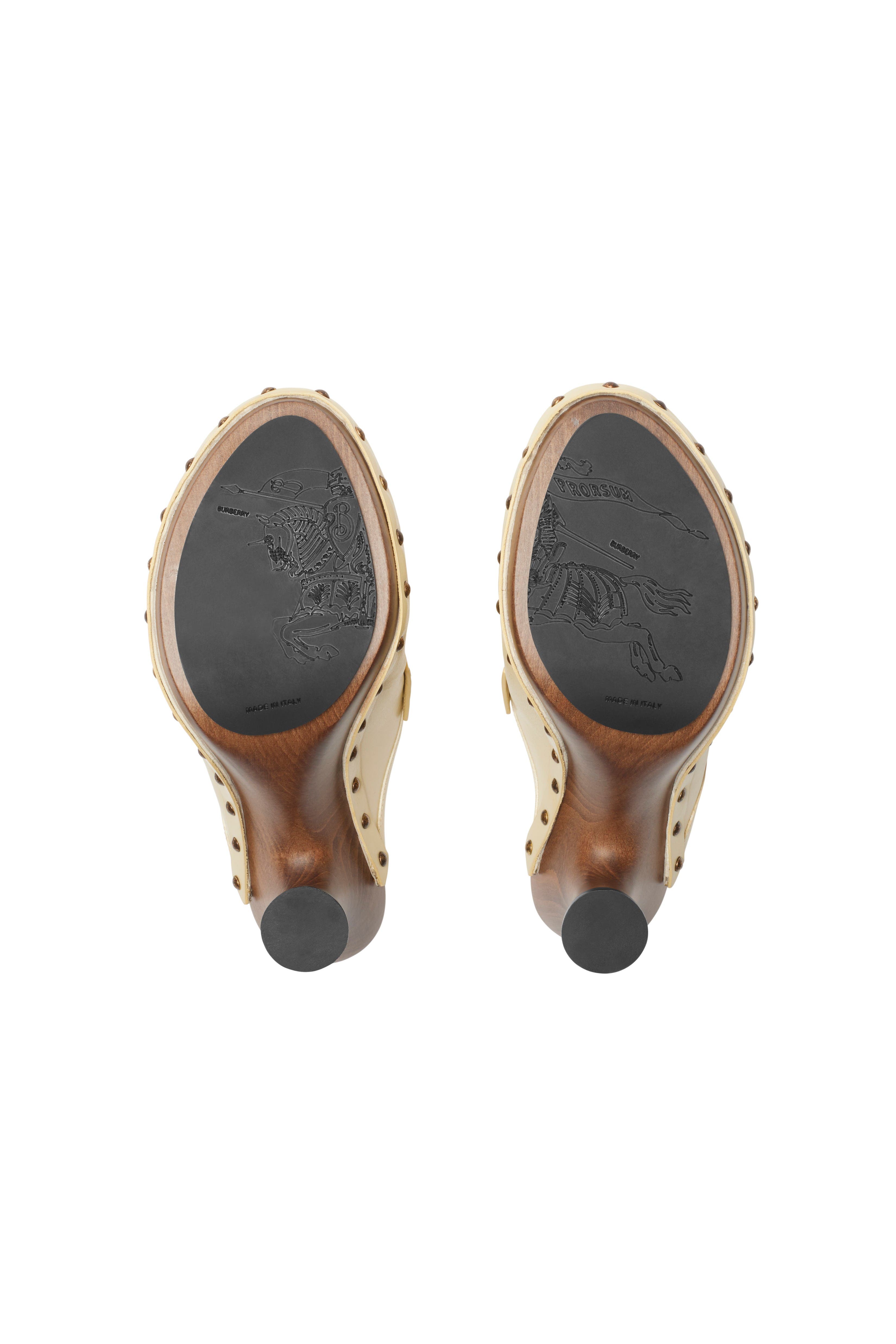 Burberry Leather Potter Clogs, Alternate, color, Bake