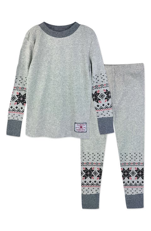 Kids' Zen Print Fitted Organic Cotton Two-Piece Pajamas