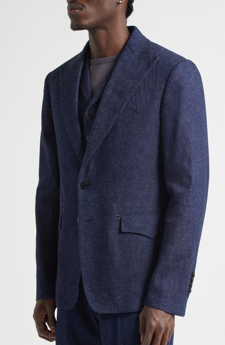 Double RL Western Denim Tuxedo Jacket, Alternate, color, Indigo