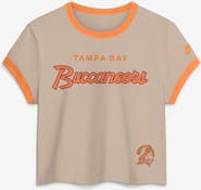 Nike Women's Nike Cream Tampa Bay Buccaneers Rewind Ringer Mod Cropped T-Shirt