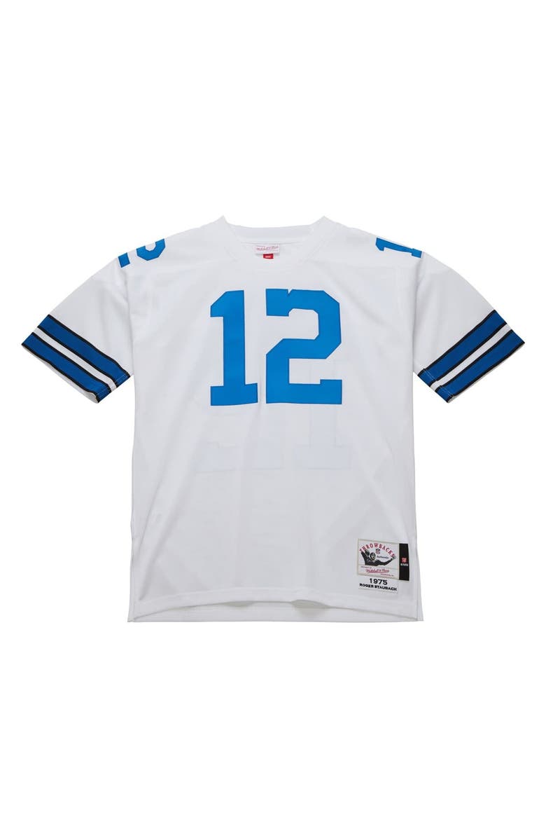 Mitchell & Ness Men's Mitchell & Ness Roger Staubach White Dallas Cowboys 1975 Authentic Throwback Retired Player Jersey, Alternate, color, White