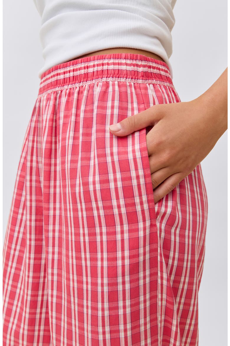 Holiday Plaid Cotton Sateen Pajama Pants, Alternate, color, BERRY RED