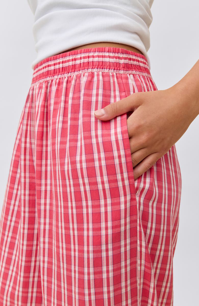 Papinelle Holiday Plaid Cotton Sateen Pajama Pants, Alternate, color, Berry Red