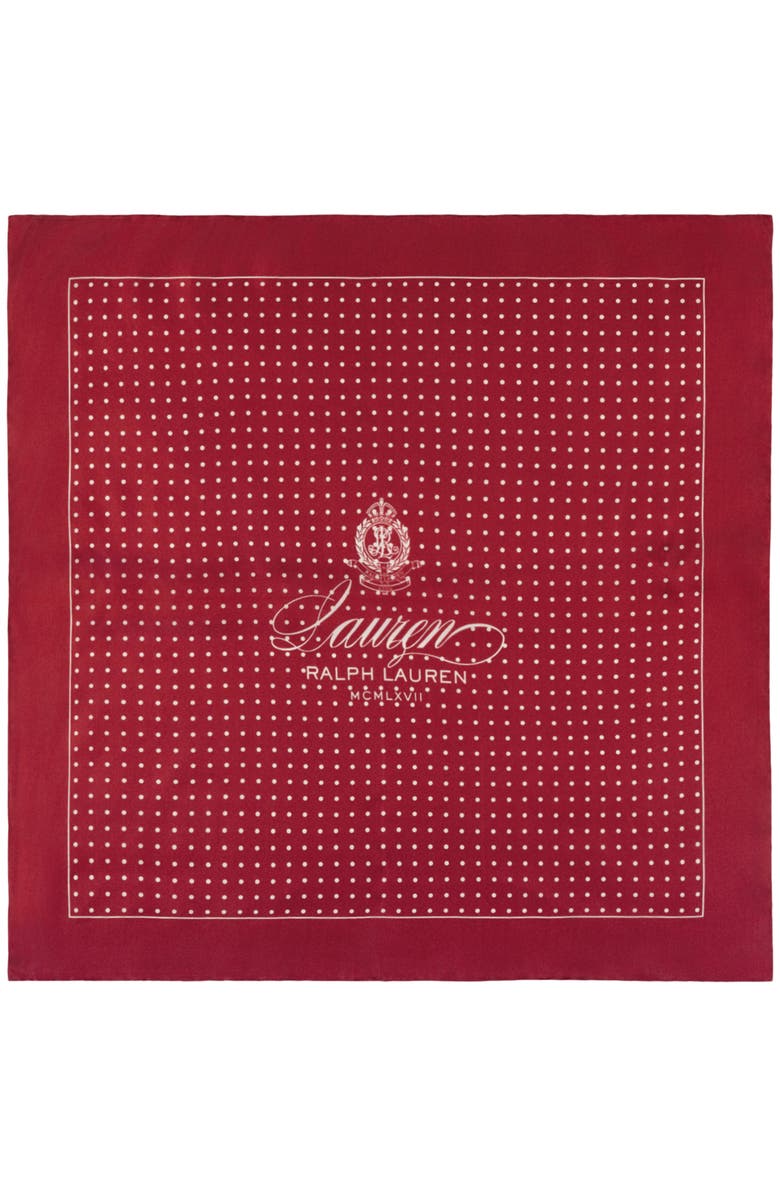 Polo Ralph Lauren Polka Dot Square Silk Scarf, Alternate, color, 