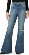 PAIGE Charlie Ripped Super High Waist Flare Jeans