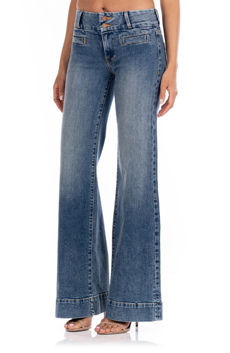 Fidelity Denim Aloe Mid Rise Wide Leg Jeans, Alternate, color, 