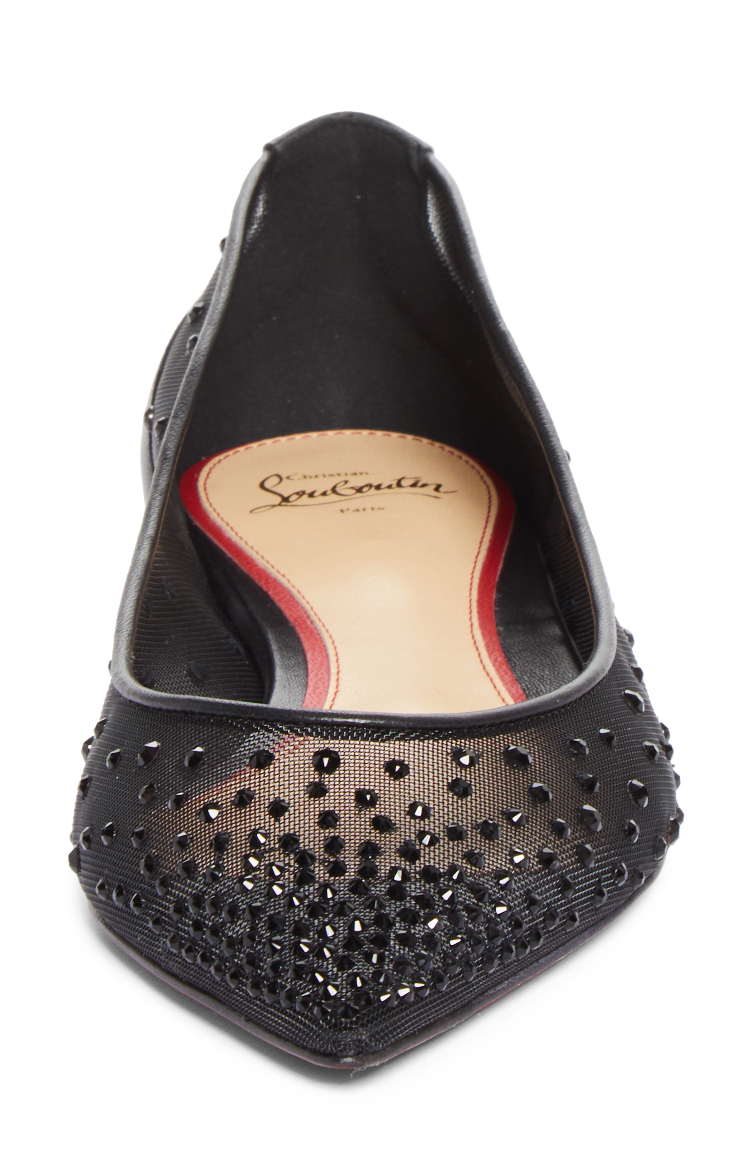 La Pigaletta Follies Strass Pointed Toe Flat, Alternate, color, CM47 VERSION BLACK